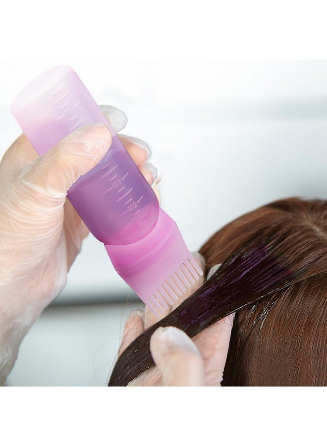 ايلان 4 قطع من زجاجات توزيع مشط الجذور، زجاجة توزيع زيت الشعر للشعر، زجاجة توزيع مشط الزيت للشعر، زجاجة توزيع مشط الشعر لصبغ الشعر والشامبو وصالونات الشعر. 6 أونصة (أرجواني + وردي) - Image 4