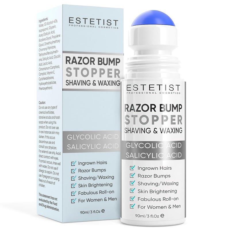 ESTETIST Razor Bump Stopper Dark Spot Remover RollOn Ingrown Hair  Razor Burn Solution for the Bikini Area Face Neck Underarm and Legs After Shave Serum for Women and Men