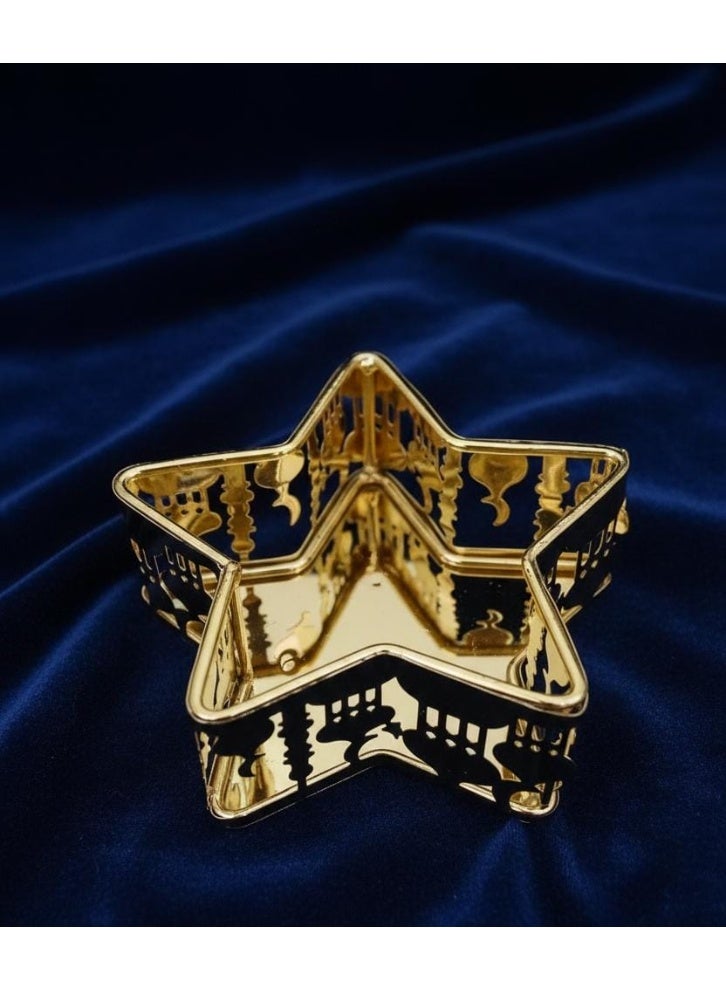 Ramadan dish, a star-shaped dessert and nut platter (golden). - Image 2