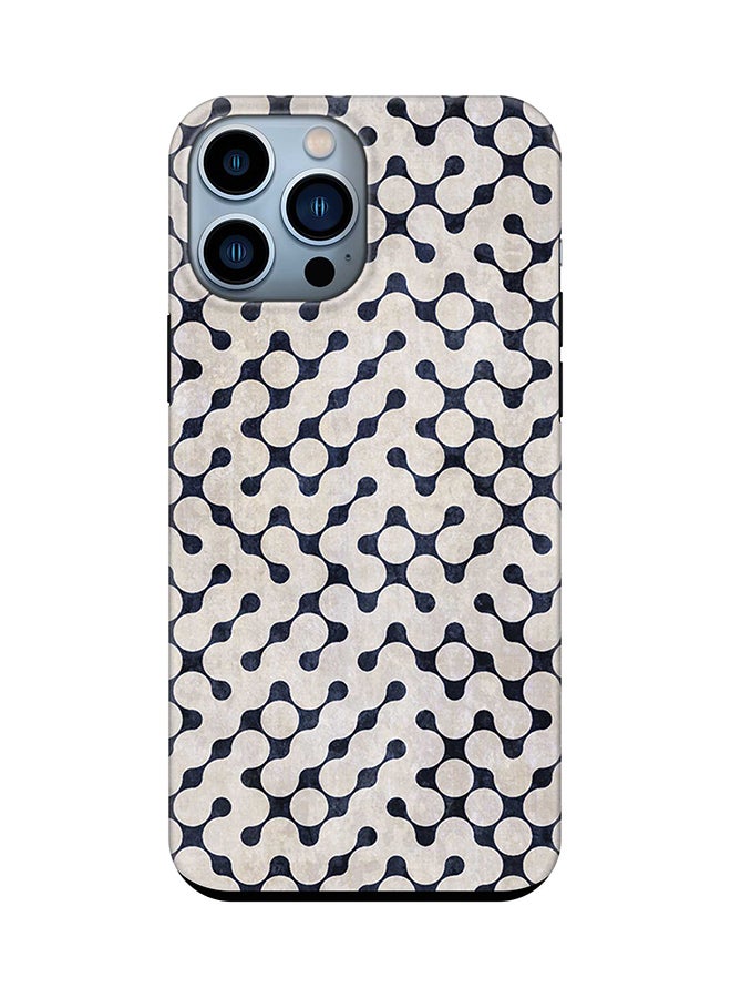 Tough Pro Series Case for Apple iPhone 14 Pro Max Dual Layer hybrid PC & TPU Customized Mobile Cover Shield with inner TPU protection Matte Finish - Connect The Dots (White)
