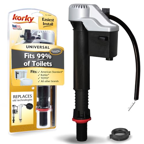 Korky QuietFILL Platinum Toilet Fill Valve - Universal Fits 99% of Toilets - Easy Height Adjust for Fast Install, 528MP - Image 1