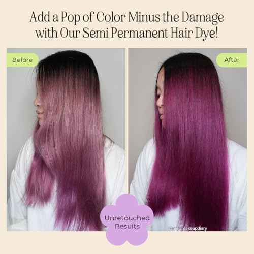 INH Semi Permanent Hair Color | Color Depositing Conditioner | Pink Hair Dye | No Bleach No Peroxide Temporary Fuchsia Crystal Tint for Women, Men | Vegan, Ammonia Free, Sulfate Free, Ready to Use 6oz - Image 2