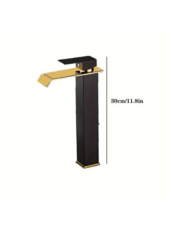 Black And Golden 304 Stainless Steel Floor Mounted Bathroom Faucet Mixer Tap - Image 4