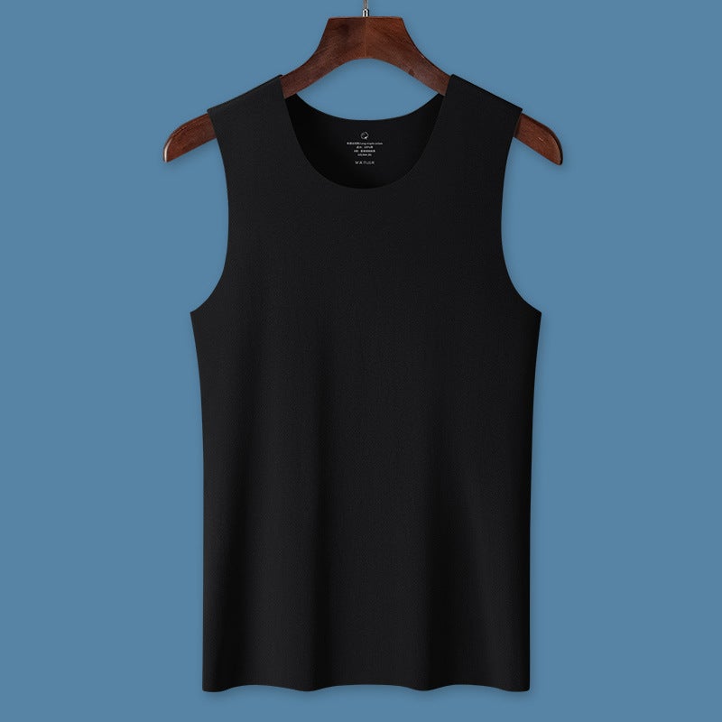 New Vest Mens Spring and Summer Pure Cotton Traceless Running Sports Fitness Racing Hurdle Quick-drying Mens Vest Sweat Lining White  - Image 2