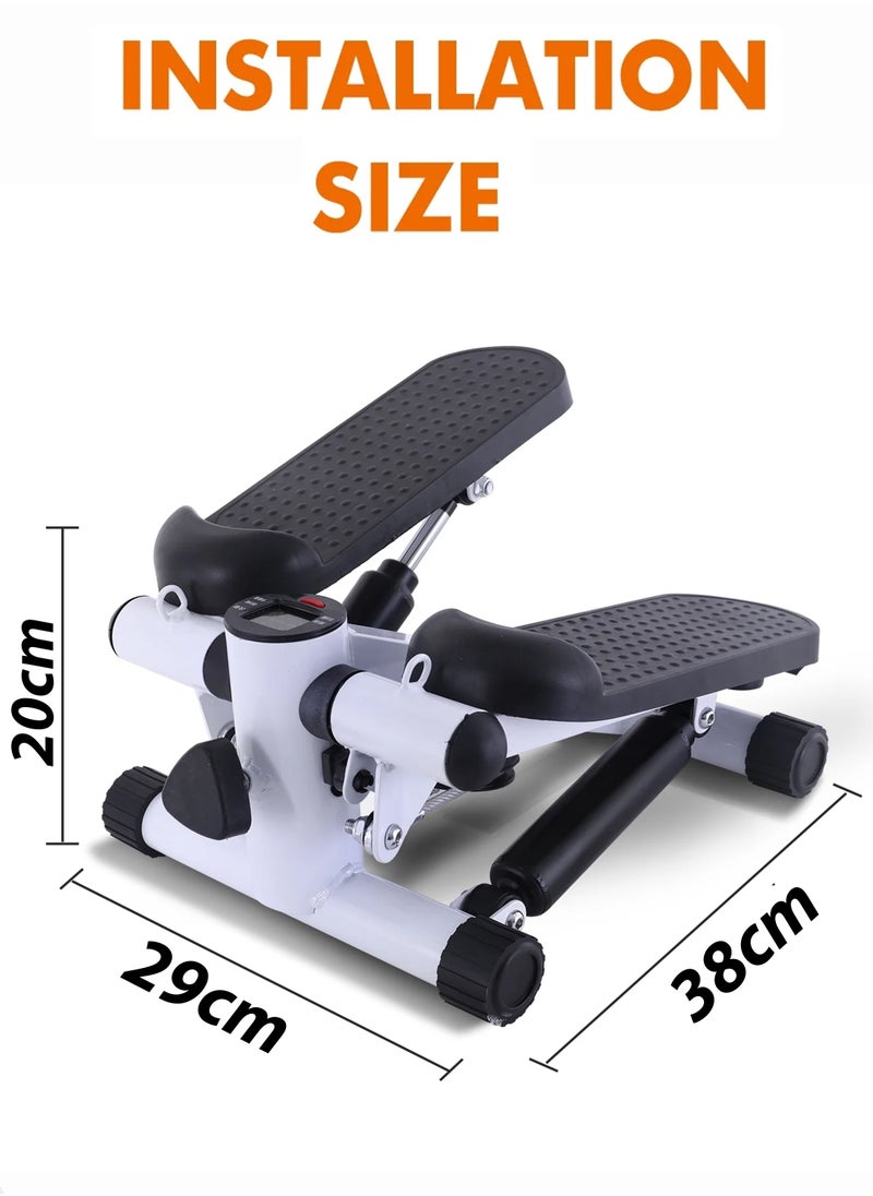 DBLEW - Mini Stepper Exercise Machine Trainer Adjustable Step Height With Resistance Bands And LCD Monitor Air Climber Stepping Fitness Machine Home Gym Full Body Workout Equipment - Image 1