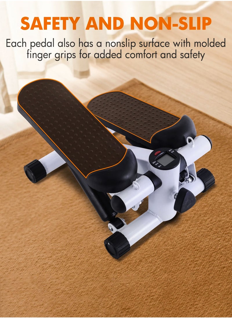 DBLEW - Mini Stepper Exercise Machine Trainer Adjustable Step Height With Resistance Bands And LCD Monitor Air Climber Stepping Fitness Machine Home Gym Full Body Workout Equipment - Image 1