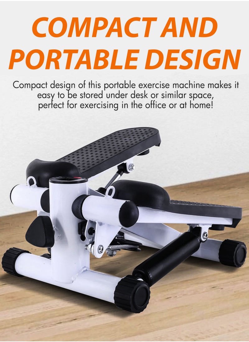 DBLEW - Mini Stepper Exercise Machine Trainer Adjustable Step Height With Resistance Bands And LCD Monitor Air Climber Stepping Fitness Machine Home Gym Full Body Workout Equipment - Image 1