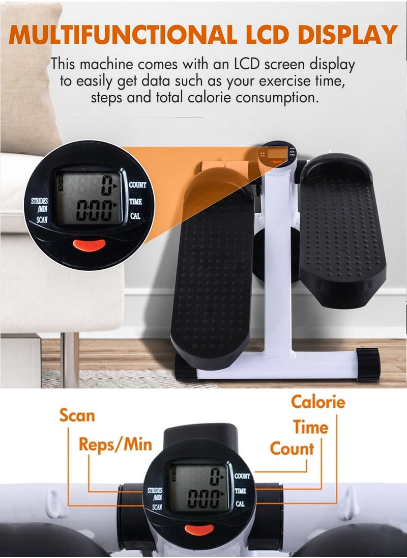 DBLEW - Mini Stepper Exercise Machine Trainer Adjustable Step Height With Resistance Bands And LCD Monitor Air Climber Stepping Fitness Machine Home Gym Full Body Workout Equipment - Image 1