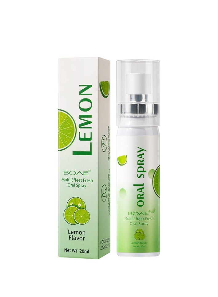 Lemon Multi Effect Fresh Oral Spray 20ml, Bad Breath Treatment for Adults, White Peach Flavor Mouth Freshener, Effective Mouth Spray, Breath Freshener Spray, Oral Care Spray, Mouth Healthy Care - Image 1