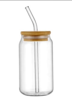 OQUERA Pack of 4 - 550ml Borosilicate Glass Cups with Glass Straw, and Bamboo Lid - Heat Resistant, Stovetop, Microwave, and Dishwasher Safe - Transparent Juice Glass, Milk Cups, Breakfast Mug,  - Image 5
