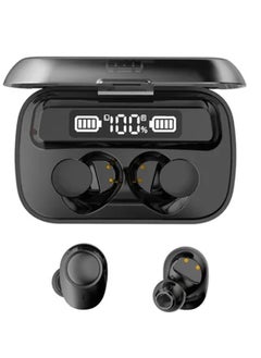 Wireless TWS BT5.1 IPX7 Waterproof Sports Touch Control Music Earbuds With Mic Black