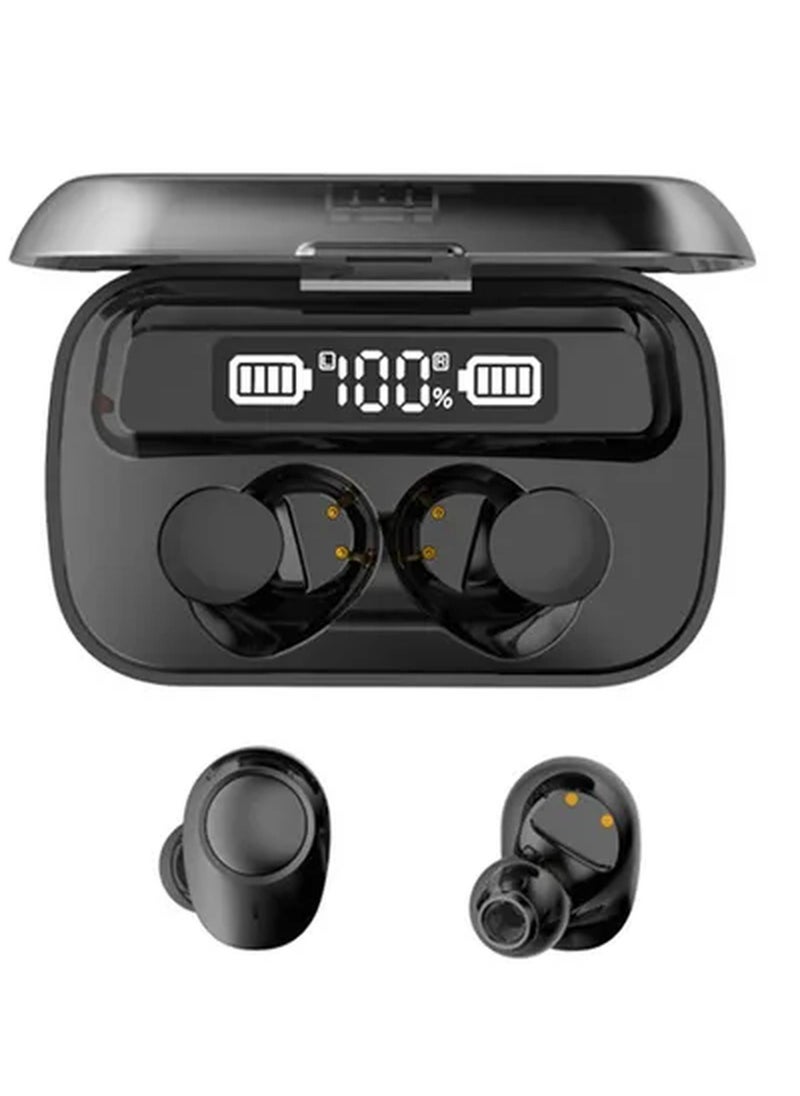 Rabos - Wireless TWS BT5.1 IPX7 Waterproof Sports Touch Control Music Earbuds With Mic Black - Image 1