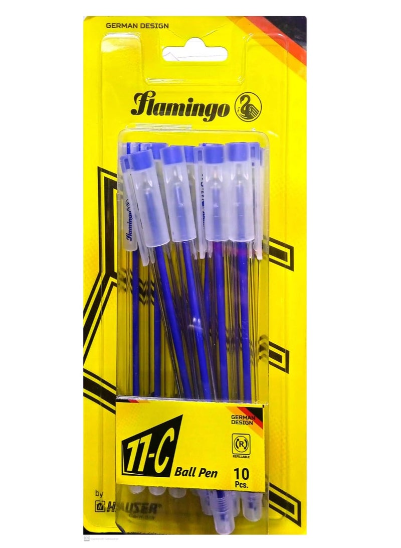 Flamingo طقم أقلام حبر جاف عدد 10 قطع - Image 1