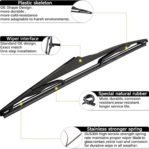 AUTOBOO 15 +15+13 Windshield Wiper Blades Replacement for Jeep Wrangler 2007-2017 -Original Factory Quality (Pack of 3) - Image 3