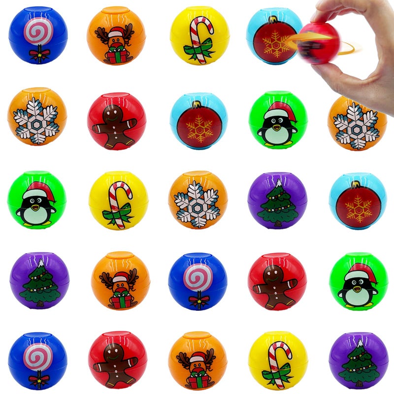 CHHOEAV 24 Pcs Mini Fidget Spinners Ball Toys for Kids Adults Christmas Stocking Stuffers Pinata Fillers Treasure Box Toys for Parties Gifts - Image 2