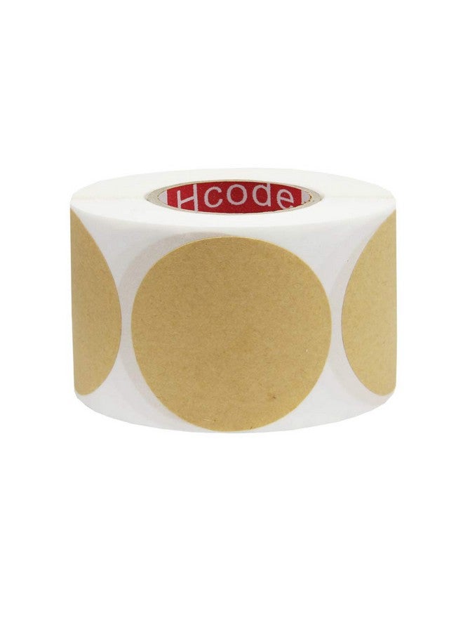 Hcode 2'' Natural Circle Price Stickers Kraft Paper Dots Labels Target Pasters Adhesive Writable Labels 500 Pieces Per Roll (2 Inches) - Image 2
