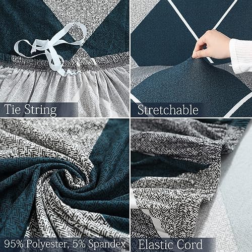 Furshine® Universal One Seater Sofa Cover Big Elasticity, Protective, Flexible Stretch, Spandex & Polyester Sofa Slipcover for Couch Protector Stretchable (One Seater, 90-145cm, Blue Rhombus) - Image 3