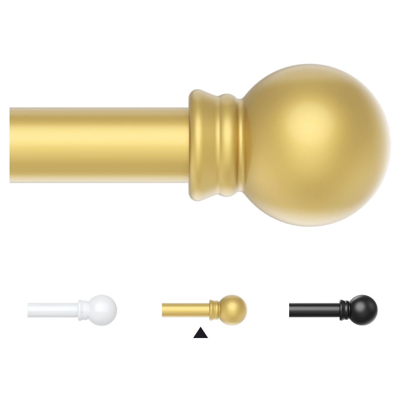 Thestoa Gold Curtain Rods for Windows 48 to 84-92 Inch, Stainless Steel Long Curtain Rods for Bedroom, Living Room, Kitchen, Farmhouse, Outdoor - Image 1
