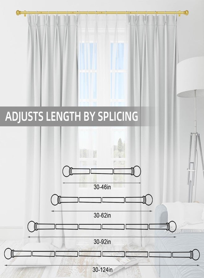 Thestoa Gold Curtain Rods for Windows 48 to 84-92 Inch, Stainless Steel Long Curtain Rods for Bedroom, Living Room, Kitchen, Farmhouse, Outdoor - Image 5