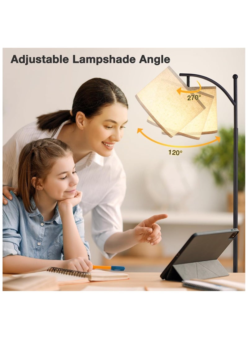 NNEWVANTE مصباح أرضي مع جهاز تحكم عن بُعد ومصباح قابل للتعتيم بدون خطوات، درجة حرارة الألوان والسطوع قابلة للتعديل، مصابيح أرضية عصرية لغرفة المعيشة (ظل بيج وقاعدة سوداء) - Image 4