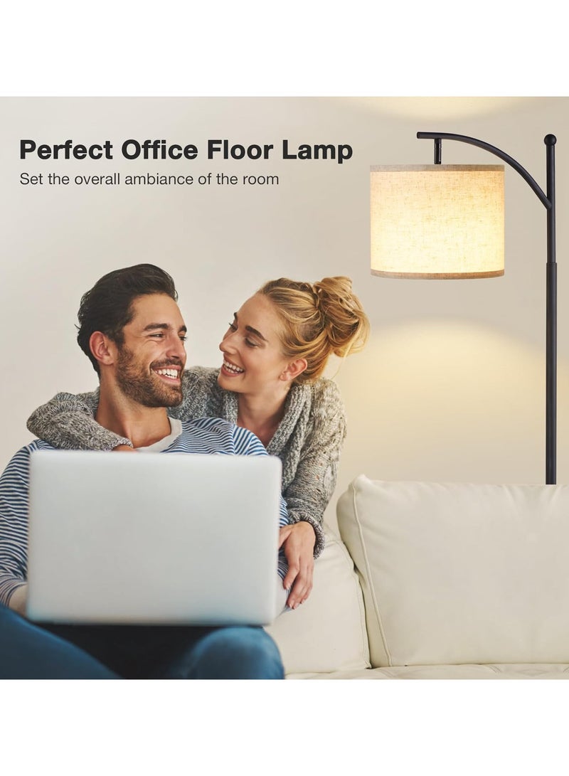 NNEWVANTE مصباح أرضي مع جهاز تحكم عن بُعد ومصباح قابل للتعتيم بدون خطوات، درجة حرارة الألوان والسطوع قابلة للتعديل، مصابيح أرضية عصرية لغرفة المعيشة (ظل بيج وقاعدة سوداء) - Image 5