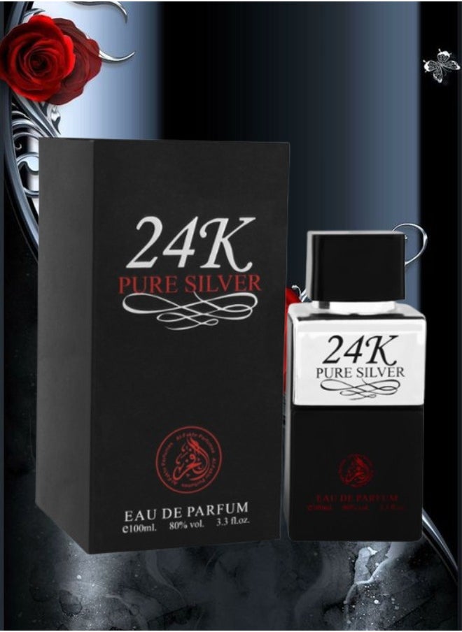 Al Fakhr - 8 Pieces 24K Pure Silver Perfume 100ML - Image 1
