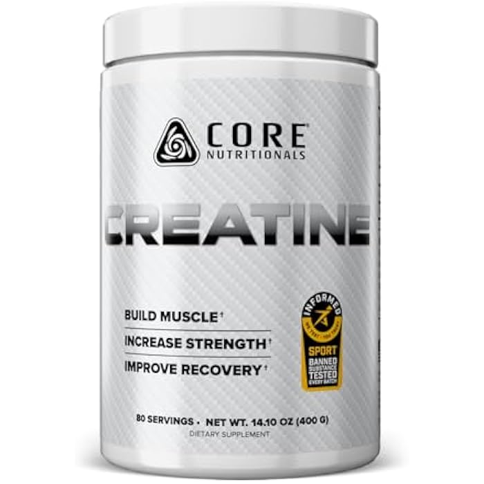 Core Nutritionals كور نيوترشنالز كرياتين مونوهيدرات | زيادة القوة، بناء العضلات، تحسين التعافي | 5 جرام كرياتين | 80 حصة (بدون نكهة) - Image 1