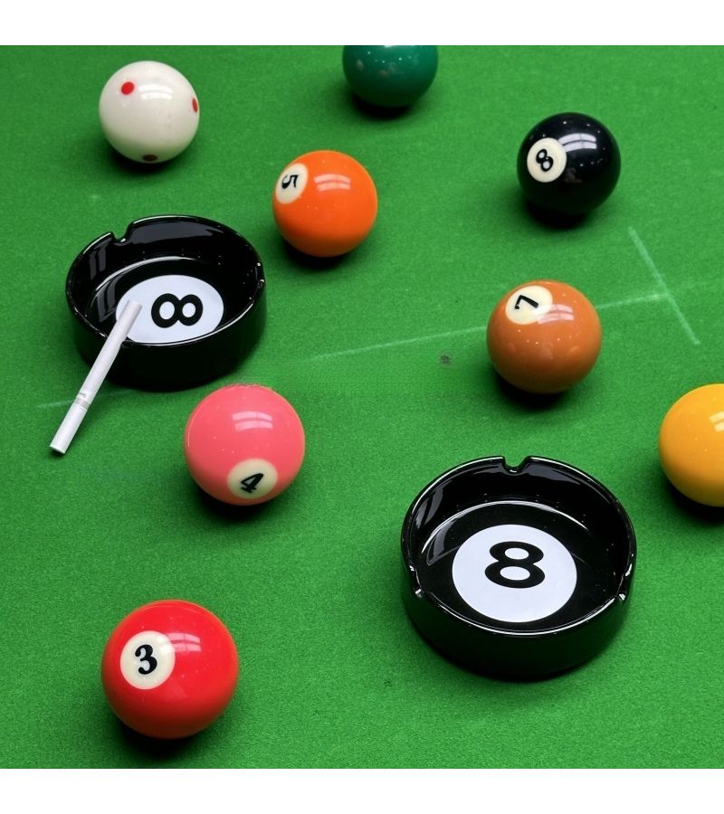 وعاء رماد سيراميك أسود كروي الشكل بتصميم رجعي دائري، تشطيب مطفي عميق ومتين. - Image 4