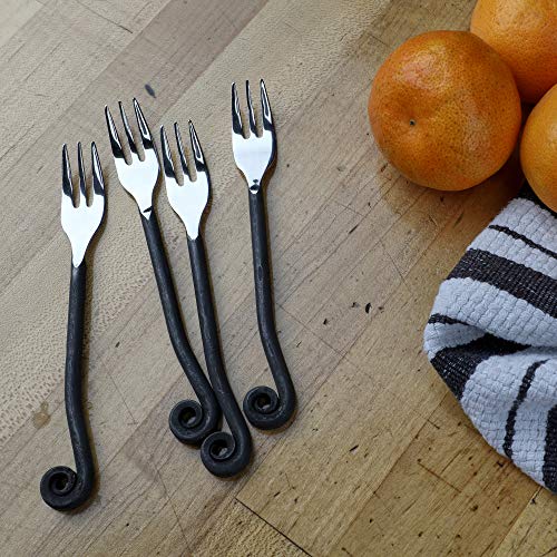 Gourmet Settings - 4-Piece Cocktail Forks Set - Treble Clef Collection - Polished/Matte Stainless Steel Silverware - Appetizer/Dessert/Seafood/Fruit Fork - 5.5 Inches - Dishwasher Safe (34-911) - Image 2