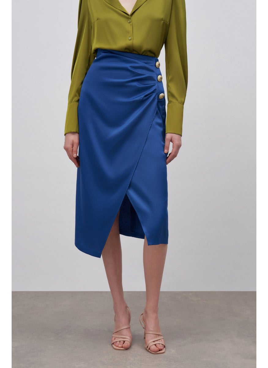 Satin Crepe Skirt with Button Accessory - Indigo - pzsku/Z7355A1C2C6C79D3A8318Z/45/_/1740639379/ccc7be00-c2fb-4c3c-8a23-6dcd6c043e1b