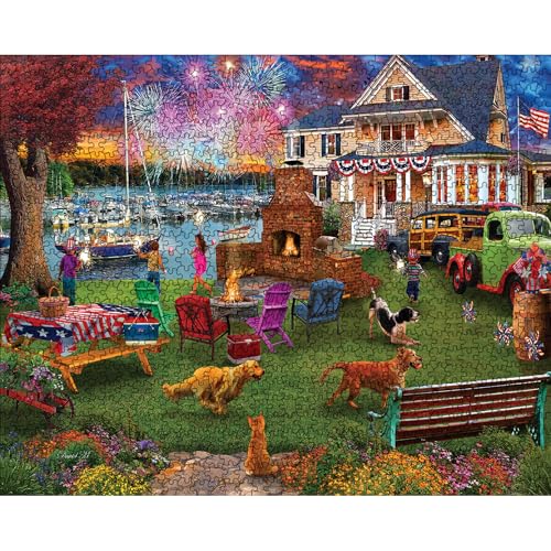 White Mountain - 4th of July - 1000 Piece Jigsaw Puzzle for Adults, Children, + Grandparents - Image 3