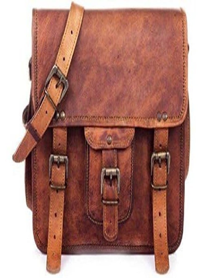 RSN Leather 11" Brown Laptop Briefcase Office Bag (Brown) - Image 2