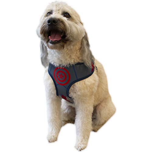Marvel Comics for Dogs Captain America Dog Harness Large Best Avengers Infinity War Harness For All Large Dogs FF9912 - Image 1