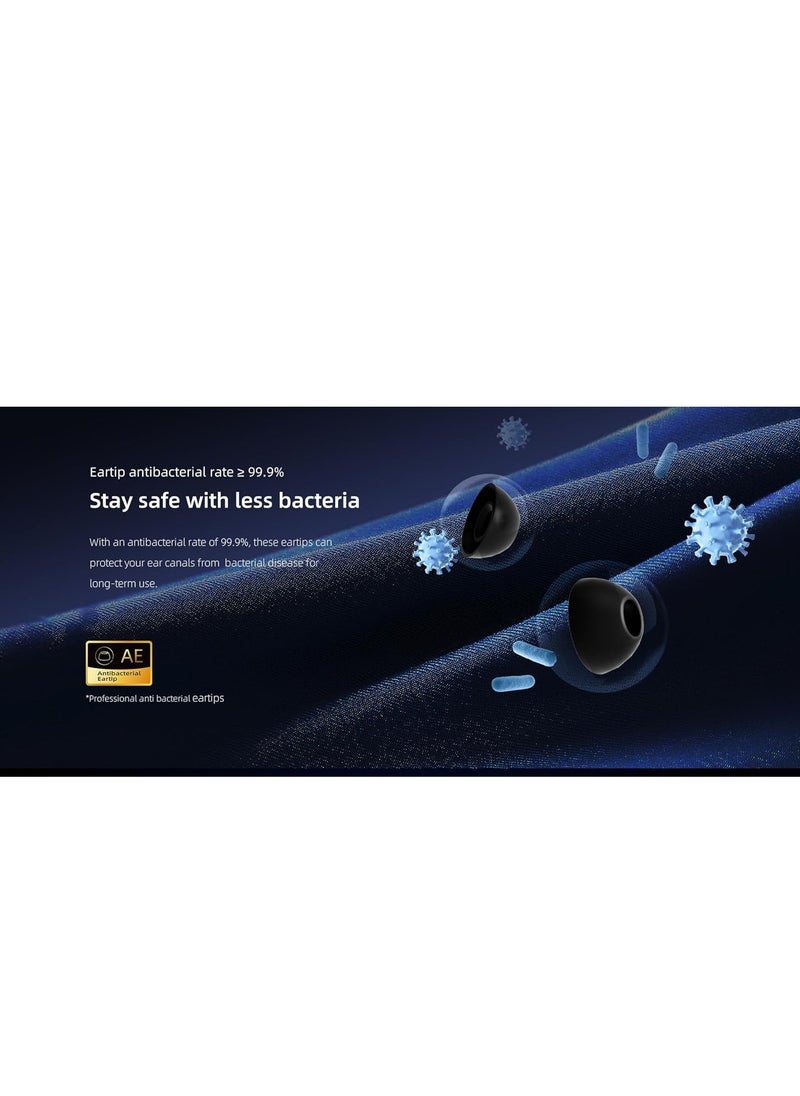QCY T13 ANC 2 Truly Wireless ANC Earbuds With Noice Cancellation Against 25 km/h of Wind, 30 Hours Long Battery Life, 5.3 Bluetooth Multipoint and Stable Connection and Sensitive Touch Control