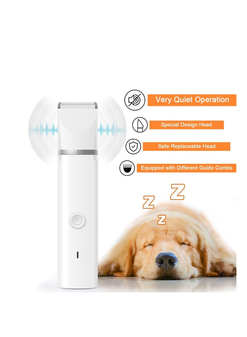 SYOSI Dog Clipper Grooming Kit with 4 Cutter Head and Guide Combs Nail Grinder Trimmers Electric Quiet USB Rechargeable Trimming Dog's Hair Around Paws Eyes Ears Face - Image 2