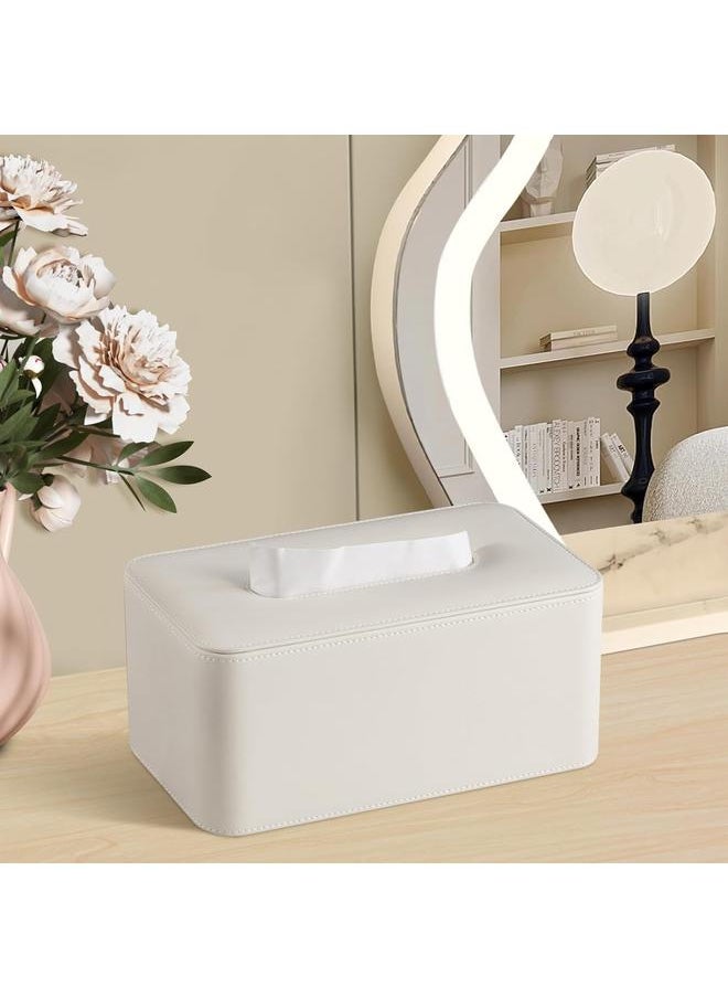 PU Leather Tissue Box Cover Rectangular Thickening Tissue Box Holder  Rounded Edges (Creamy White)Tissue Holder Napkin Dispenser - pzsku/Z7355E115F60B5F69FB38Z/45/_/1740555974/14c53fab-3c3e-4b8d-b0f4-356e2aaf12d6