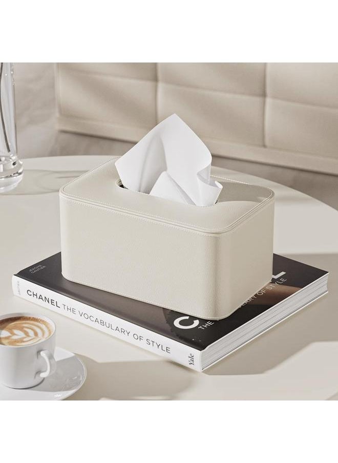 PU Leather Tissue Box Cover Rectangular Thickening Tissue Box Holder  Rounded Edges (Creamy White)Tissue Holder Napkin Dispenser - pzsku/Z7355E115F60B5F69FB38Z/45/_/1740555977/7fa213dc-7440-4bd9-a63a-c0a7ce057241