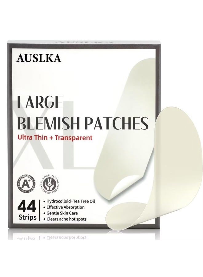 AUSLKA Large Blemish Acne Pimple Patches - 44 Strips, Hydrocolloid Spot Dots - Suitable For Larger-area Outbreaks - Image 1