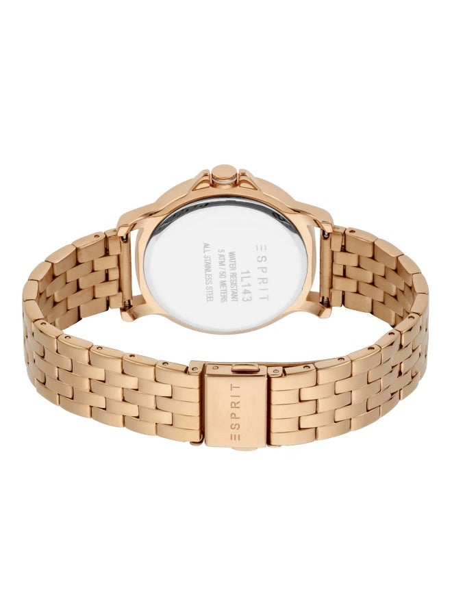 ESPRIT Watch for Women, Quartz Movement, Analog Display, Rose Gold Stainless Steel Strap-ES1L143M0085 - Image 3