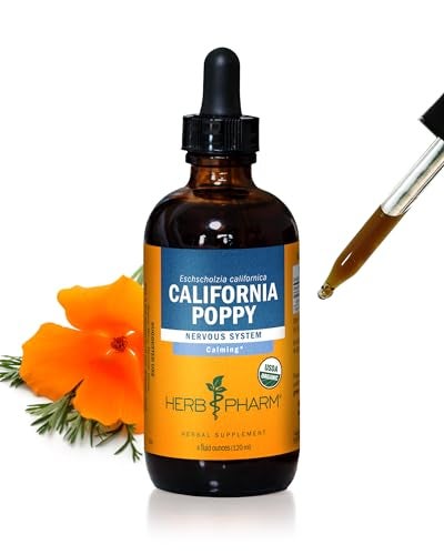 Herb Pharm Certified Organic California Poppy Liquid Extract for Calming Nervous System Support - 4 Ounce - Image 1