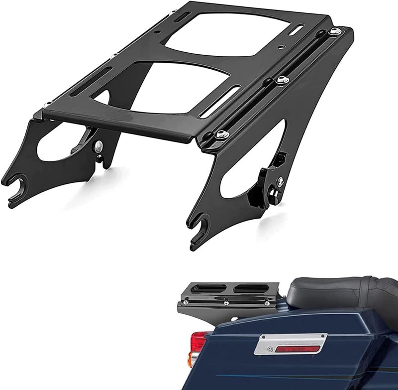WeiSen Gloss Black Detachable Two-UP Tour Pak Pack Trunk Mount Rack for Harley Touring Models (2009-2013) - Image 3
