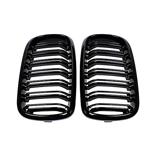 SNA F15 Grill for BMW X5 F15 X6 F16 X5M X6M 2014-2019 (ABS Gloss Black Kidney Grill, Double Slats, 2-pc Set) - Image 3