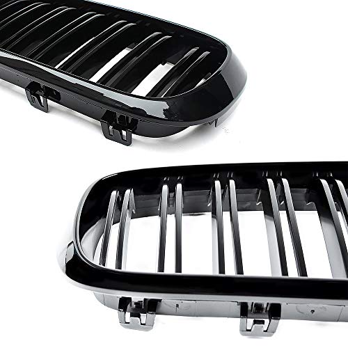 SNA F15 Grill for BMW X5 F15 X6 F16 X5M X6M 2014-2019 (ABS Gloss Black Kidney Grill, Double Slats, 2-pc Set) - Image 5