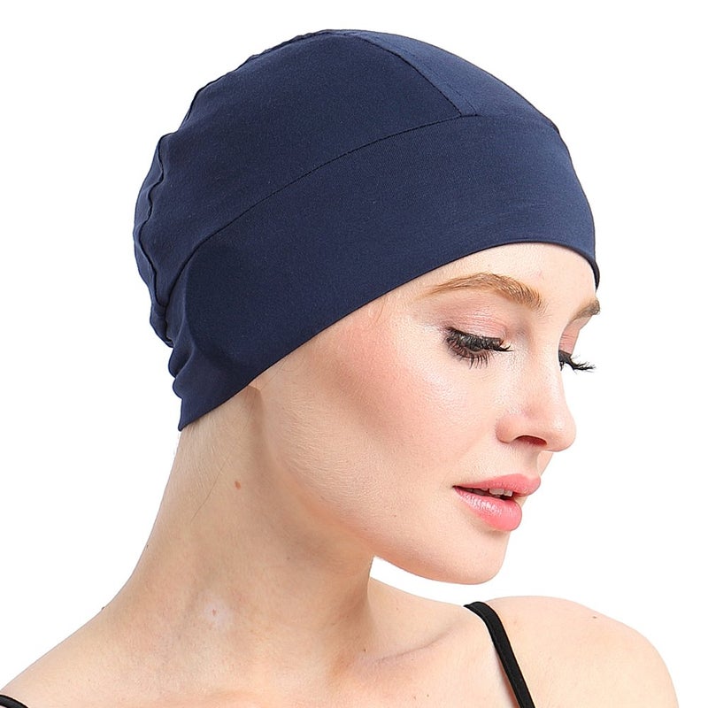 FocusCare for Chemotherapy Women Viscose Headwear for Alopecia Women Navy - Image 4