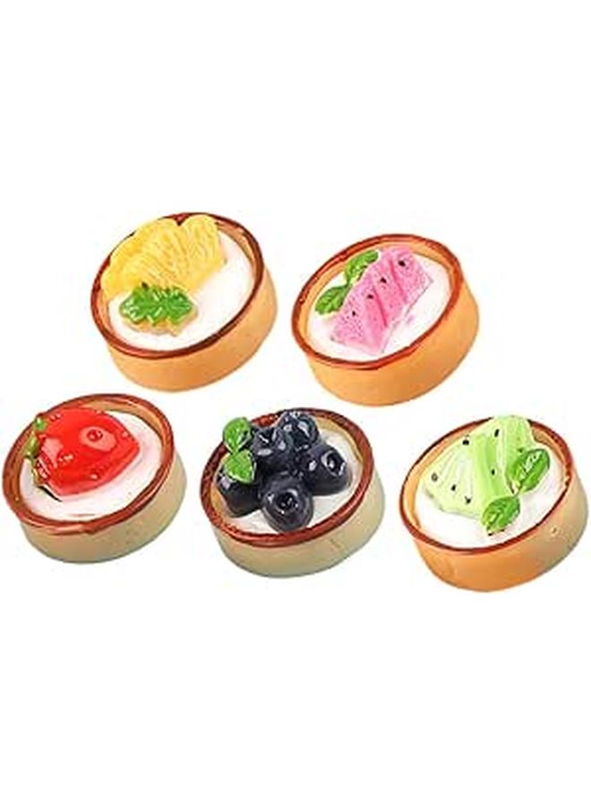 5 Pieces Realistic Artificial Fruit Cupcake Models Faux Dessert Props for Photography - Image 1