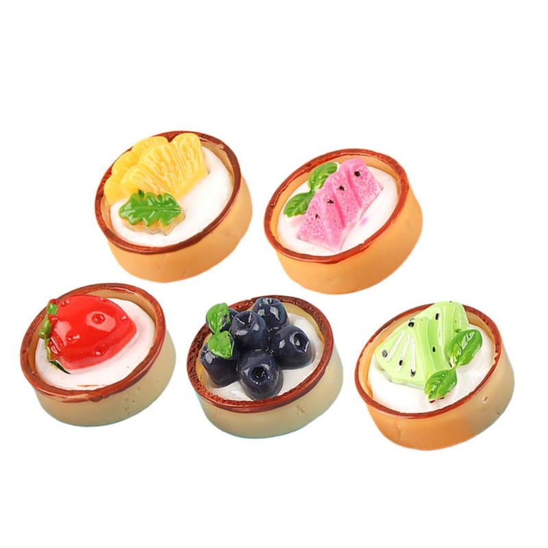5 Pieces Realistic Artificial Fruit Cupcake Models Faux Dessert Props for Photography - Image 2