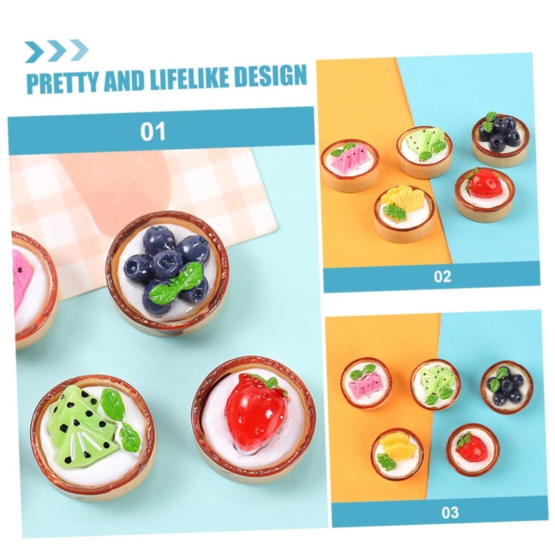 5 Pieces Realistic Artificial Fruit Cupcake Models Faux Dessert Props for Photography - Image 4