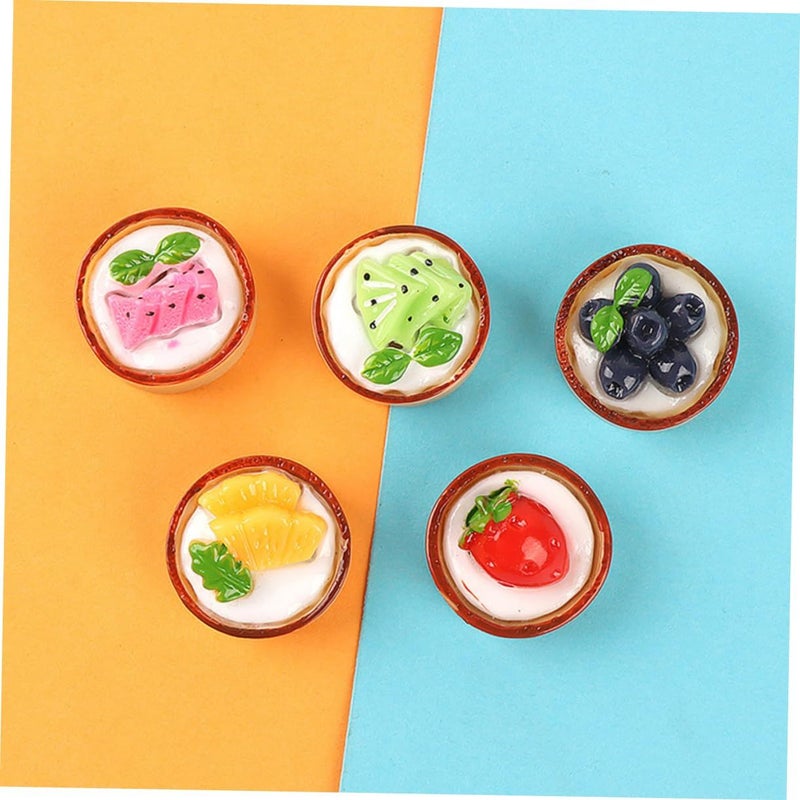5 Pieces Realistic Artificial Fruit Cupcake Models Faux Dessert Props for Photography - Image 5