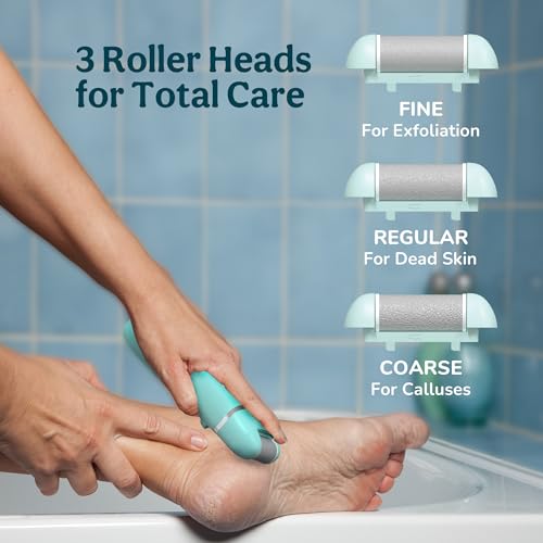 Caresmith Bloom Callus Remover for Feet Electronic | Foot Scrubber for Dead Skin | 3 Crystal Quartz Heads suitable for Dead Skin Remover | Pedicure kit for Women as Foot Cleaner - Image 2