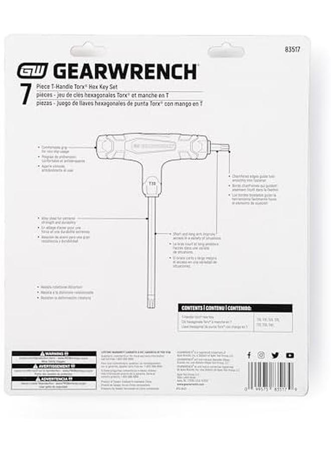 GearWrench 7 Piece T Handle Torx Key Set 83517 - Image 4